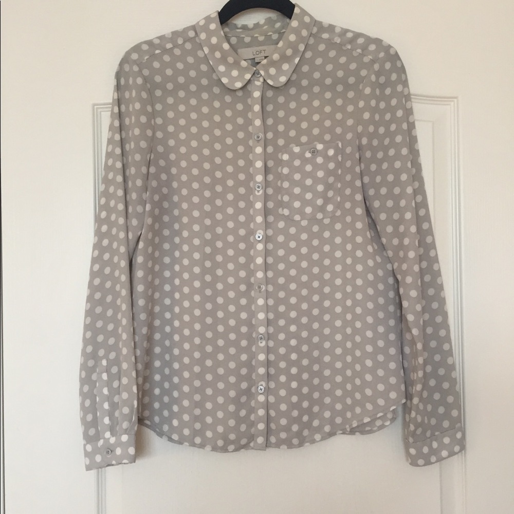 Loft polka dot blouse. Size S